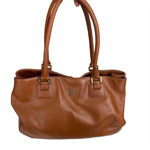Tory Burch Robinson Brown Leather Large Tote Bag - Picture 2 of 16